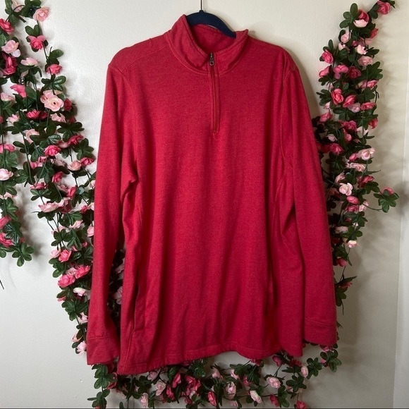 Croft & Barrow Red 1/4 Zip Mens Pullover Sweater L - Picture 1 of 7